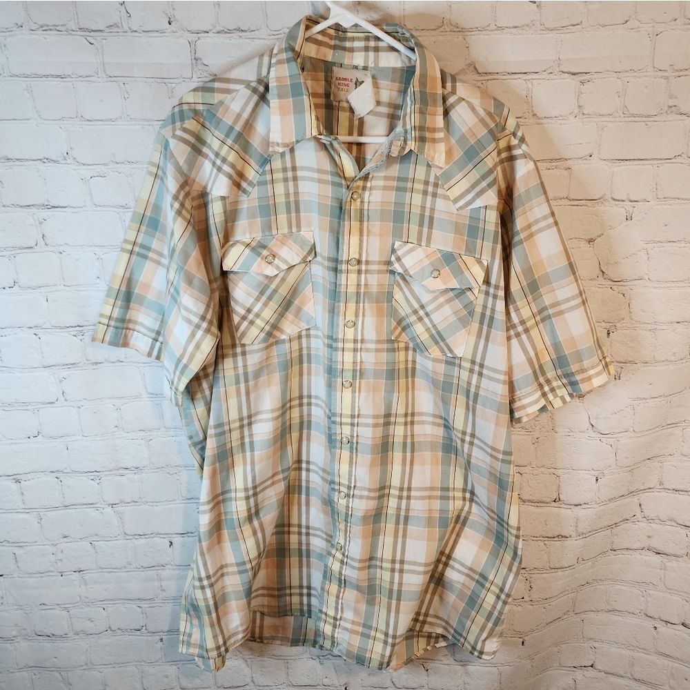 Men's Saddle King pearl snapped longsleeve shirt, size XLT